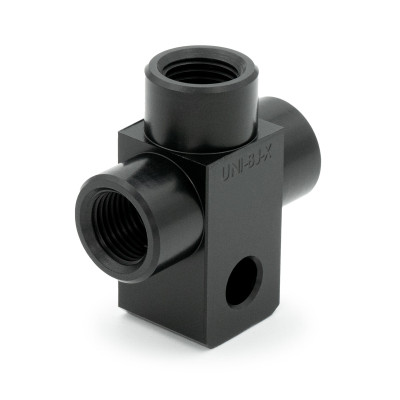 HEL Aluminium M10 x 1.00 Female T-Piece Adapter with 6mm Mounting Hole - Convex Seats